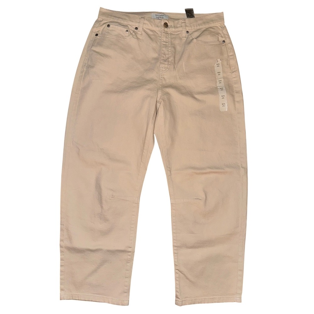 Banana Republic Barrel Mid-Rise Ankle Jeans Beige Tan 31/12 Tapered Leg Pants